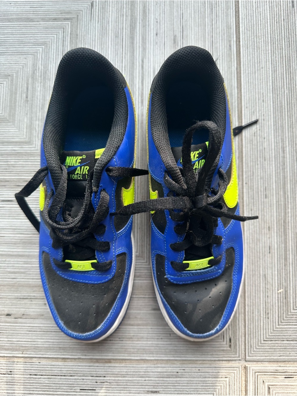 Nike Kids Sneakers - Blue, Neon Yellow & Black